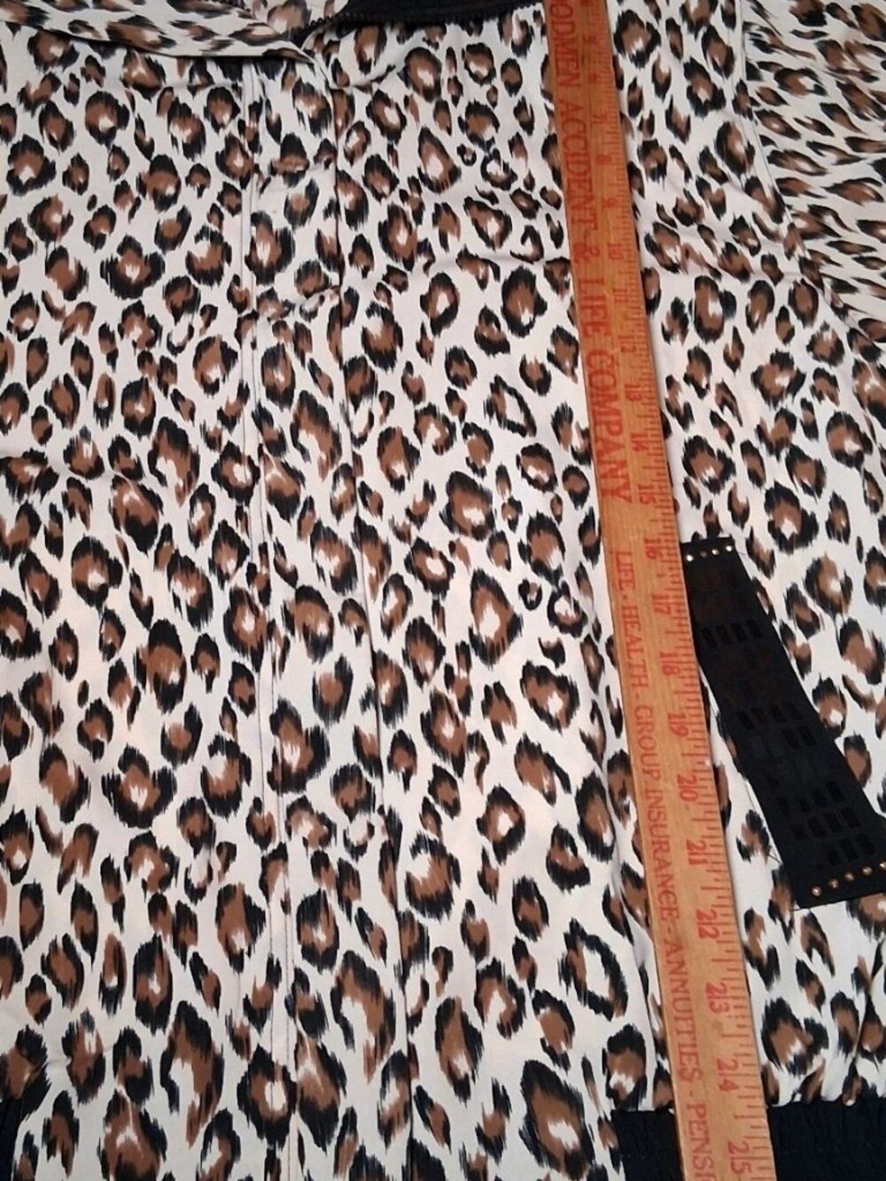 Vintage Just For Fun Jacket Small Cat Print Bling Oversized Leopard Lightweight - Picture 6 of 16